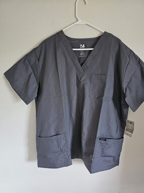 DAGACCI Charcoal Gray Scrub Top size XL
